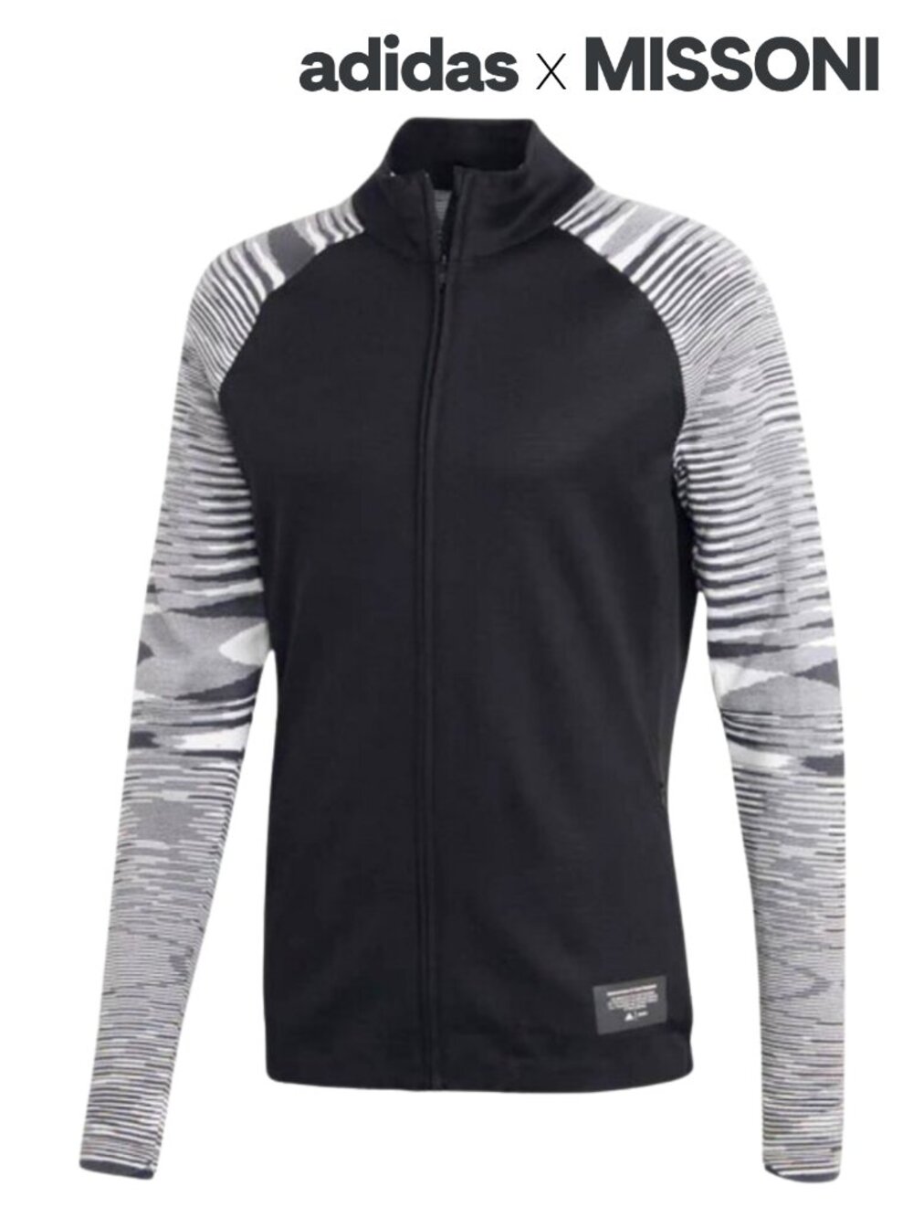 ADIDAS X MISSONI Men's 'PHX' Knit Space-Dyed Melange Jacket Black/White/Gray - L - Picture 1 of 13